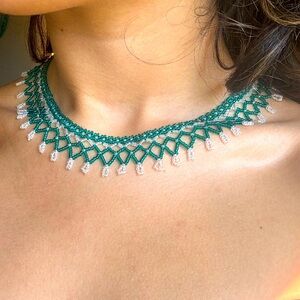 Native American hand beaded necklace